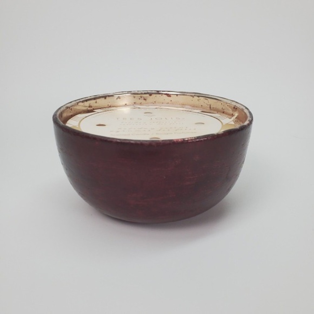 Tres Jolis Holiday Citrus 4-Wick Soy Blend Scented Candle 21.2 oz Red Glass Bowl